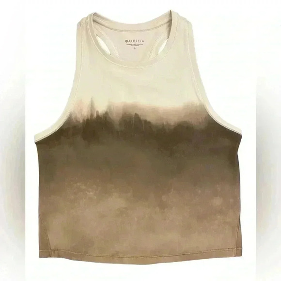 Athleta Shanti Watercolor Stripe Crop Tank Top Size Small - Picture 2 of 7